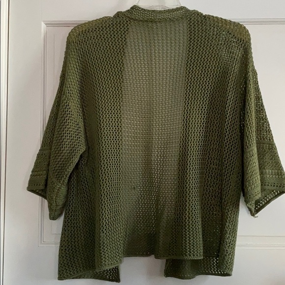Sage Green Time & Tru crochet sweater cardigan - Picture 8 of 8